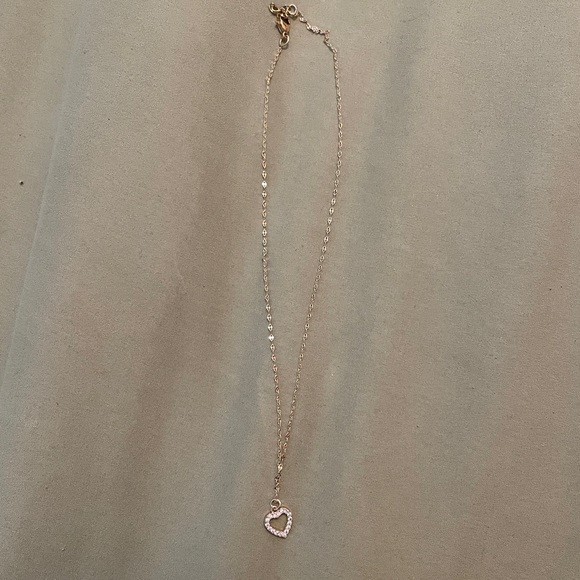 Brandy Melville Rhinestone Heart Pendant Necklace - Picture 2 of 2